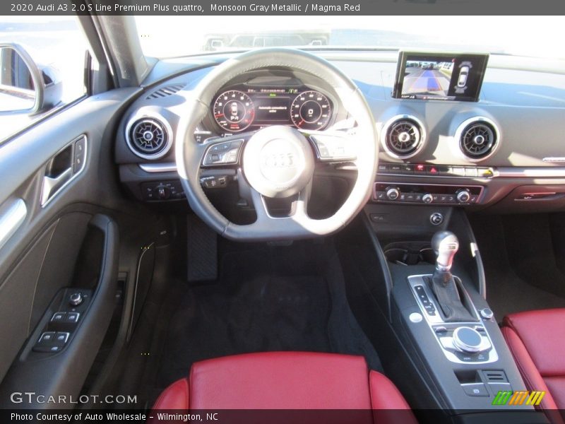 Monsoon Gray Metallic / Magma Red 2020 Audi A3 2.0 S Line Premium Plus quattro