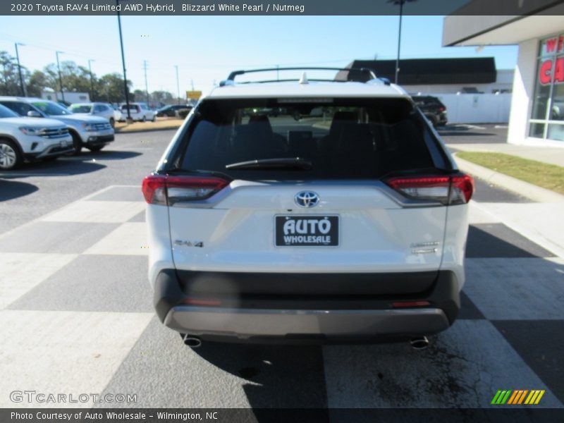 Blizzard White Pearl / Nutmeg 2020 Toyota RAV4 Limited AWD Hybrid