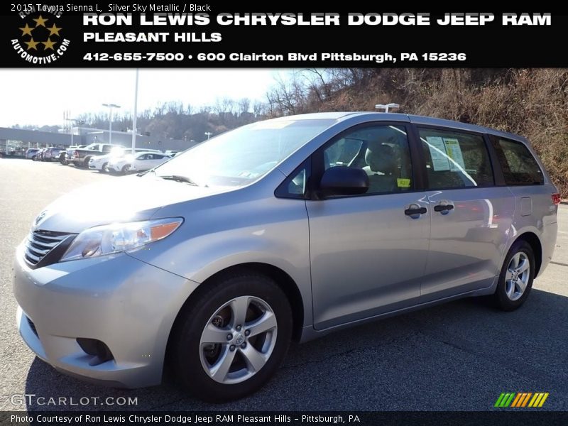 Silver Sky Metallic / Black 2015 Toyota Sienna L