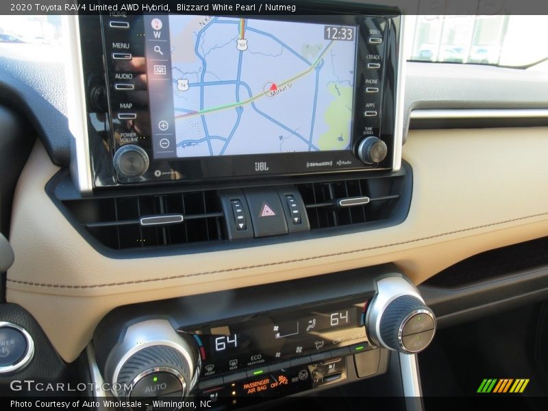 Blizzard White Pearl / Nutmeg 2020 Toyota RAV4 Limited AWD Hybrid
