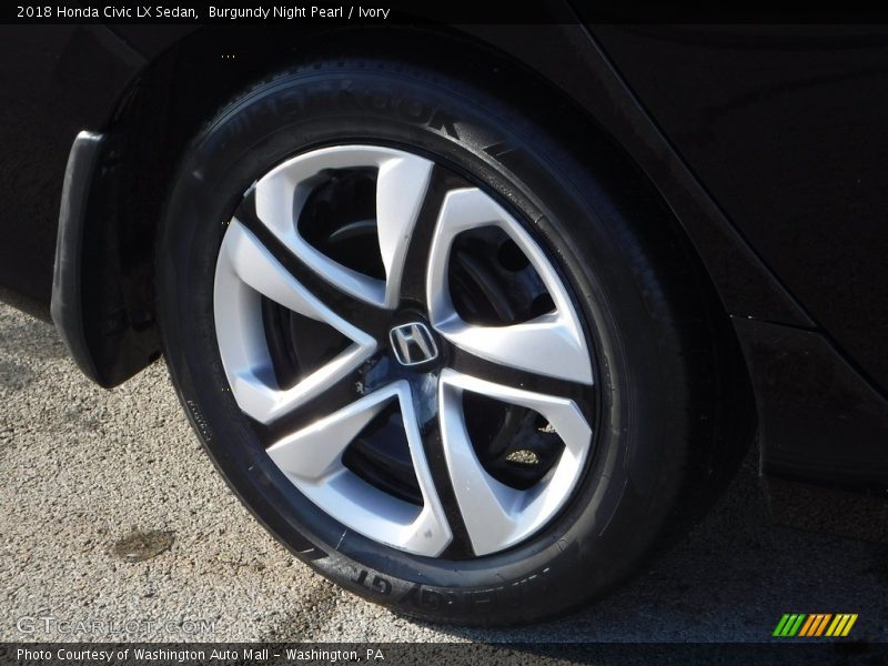 Burgundy Night Pearl / Ivory 2018 Honda Civic LX Sedan