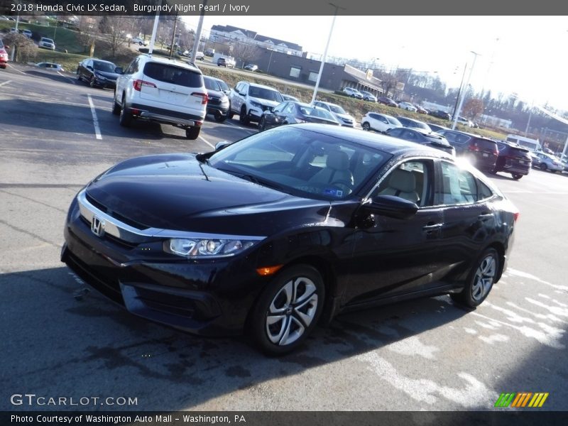 Burgundy Night Pearl / Ivory 2018 Honda Civic LX Sedan