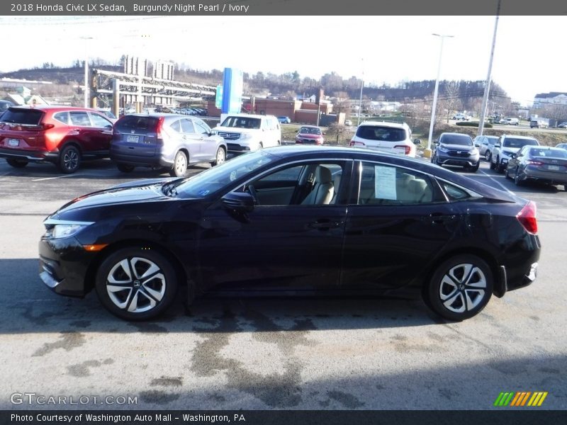 Burgundy Night Pearl / Ivory 2018 Honda Civic LX Sedan