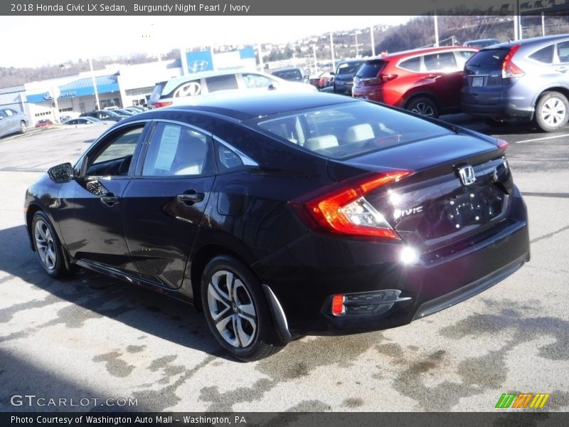 Burgundy Night Pearl / Ivory 2018 Honda Civic LX Sedan