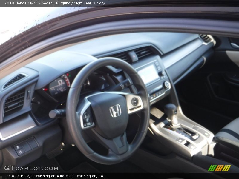 Burgundy Night Pearl / Ivory 2018 Honda Civic LX Sedan