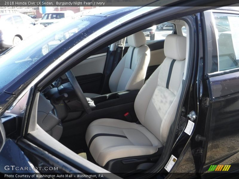 Burgundy Night Pearl / Ivory 2018 Honda Civic LX Sedan