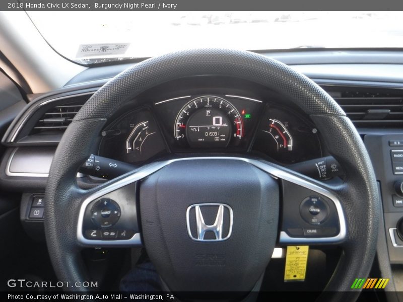 Burgundy Night Pearl / Ivory 2018 Honda Civic LX Sedan