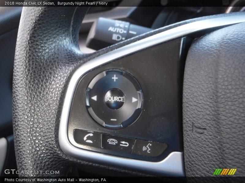 Burgundy Night Pearl / Ivory 2018 Honda Civic LX Sedan