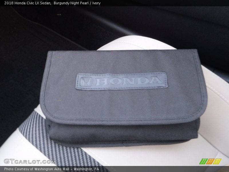 Burgundy Night Pearl / Ivory 2018 Honda Civic LX Sedan