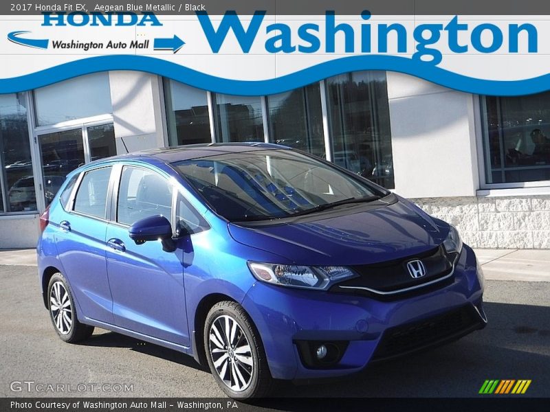 Aegean Blue Metallic / Black 2017 Honda Fit EX