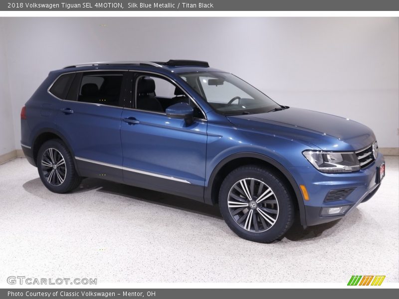 Silk Blue Metallic / Titan Black 2018 Volkswagen Tiguan SEL 4MOTION