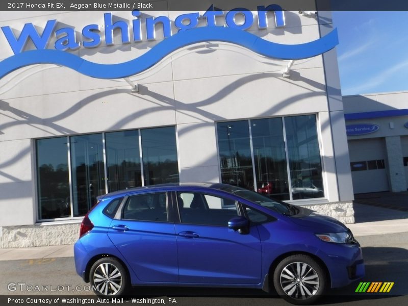 Aegean Blue Metallic / Black 2017 Honda Fit EX