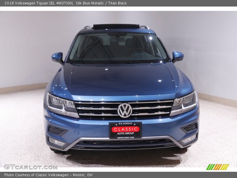 Silk Blue Metallic / Titan Black 2018 Volkswagen Tiguan SEL 4MOTION