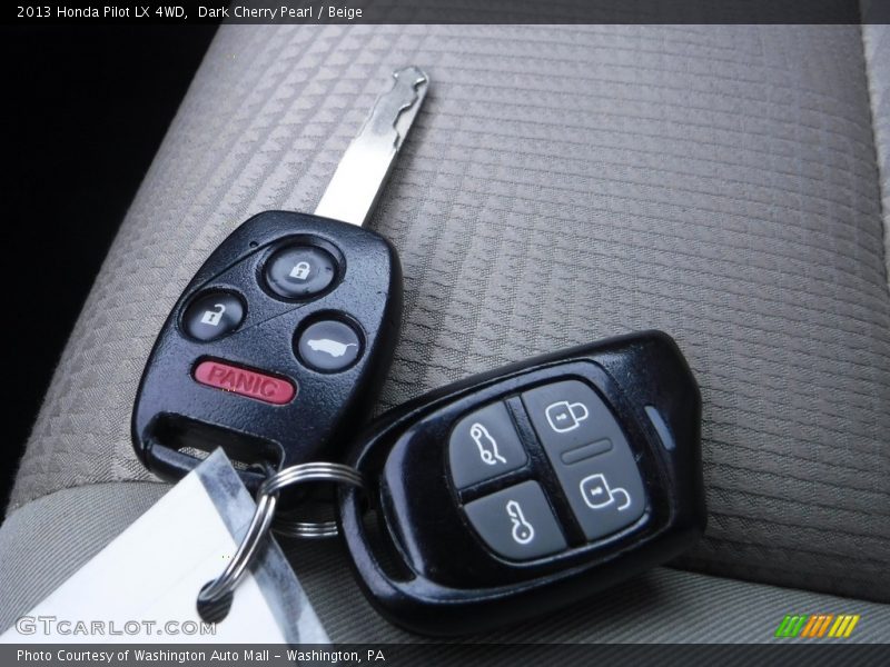 Dark Cherry Pearl / Beige 2013 Honda Pilot LX 4WD