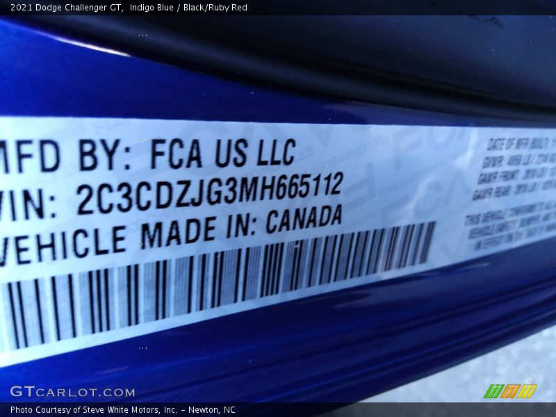 Indigo Blue / Black/Ruby Red 2021 Dodge Challenger GT