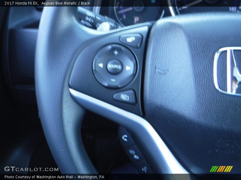 Aegean Blue Metallic / Black 2017 Honda Fit EX