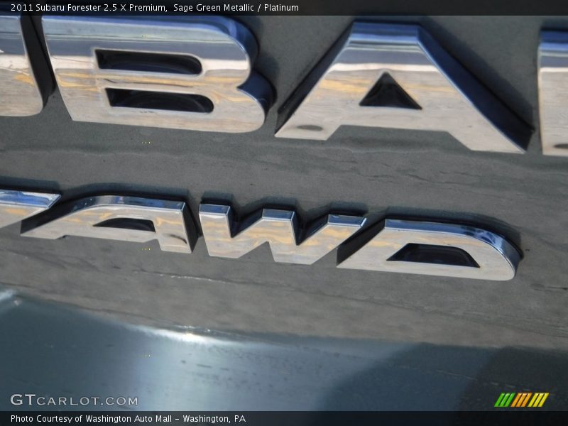 Sage Green Metallic / Platinum 2011 Subaru Forester 2.5 X Premium