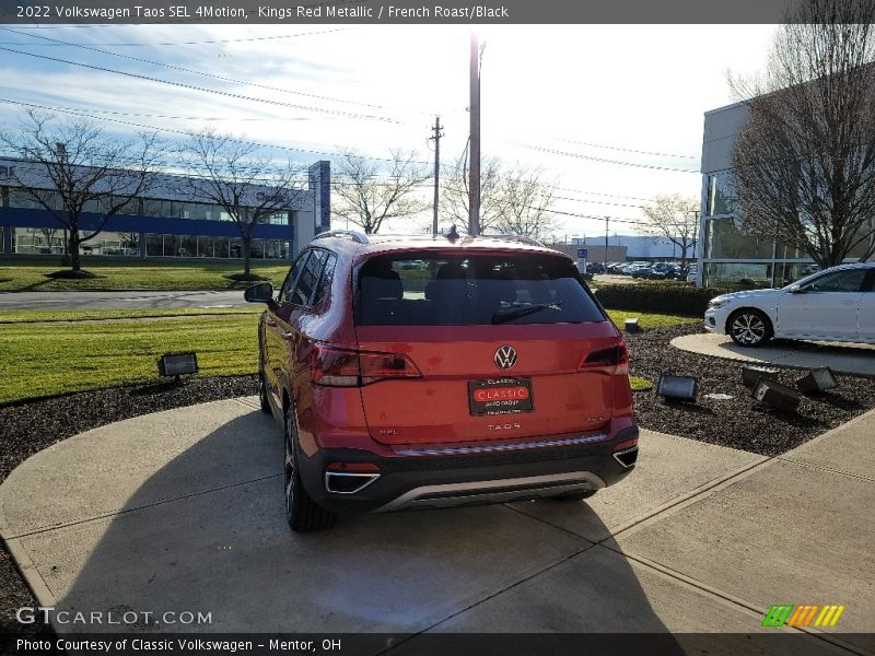 Kings Red Metallic / French Roast/Black 2022 Volkswagen Taos SEL 4Motion