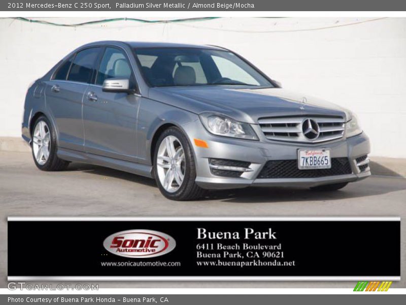 Palladium Silver Metallic / Almond Beige/Mocha 2012 Mercedes-Benz C 250 Sport