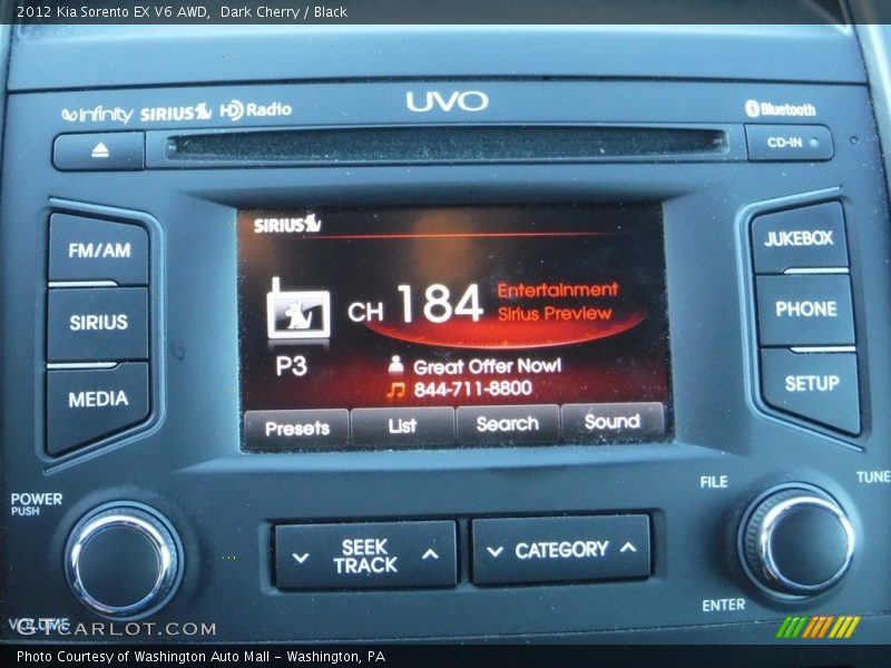 Dark Cherry / Black 2012 Kia Sorento EX V6 AWD