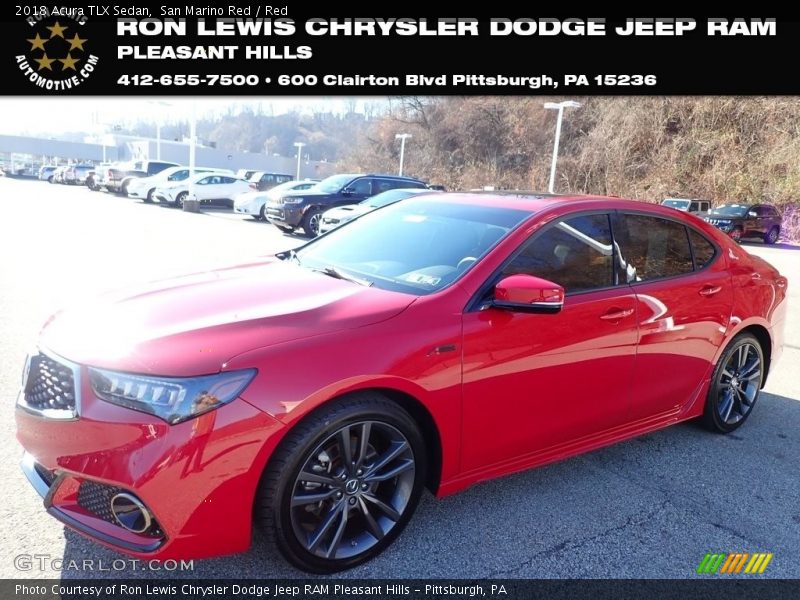 San Marino Red / Red 2018 Acura TLX Sedan