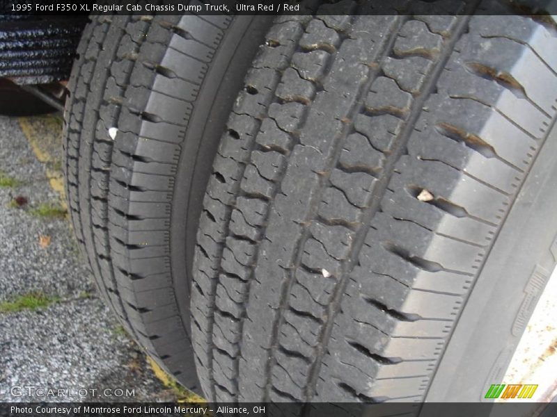 Ultra Red / Red 1995 Ford F350 XL Regular Cab Chassis Dump Truck