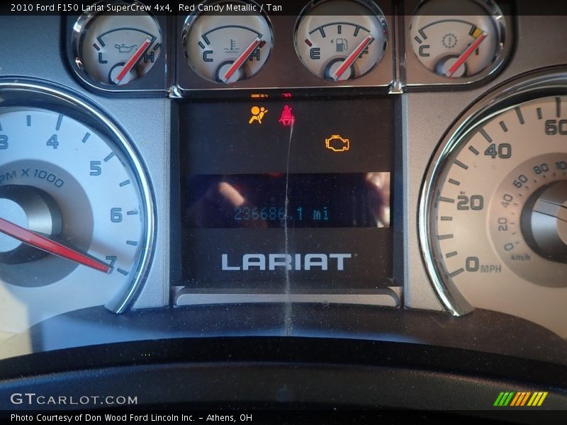 Red Candy Metallic / Tan 2010 Ford F150 Lariat SuperCrew 4x4
