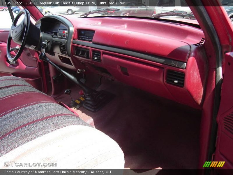 Ultra Red / Red 1995 Ford F350 XL Regular Cab Chassis Dump Truck