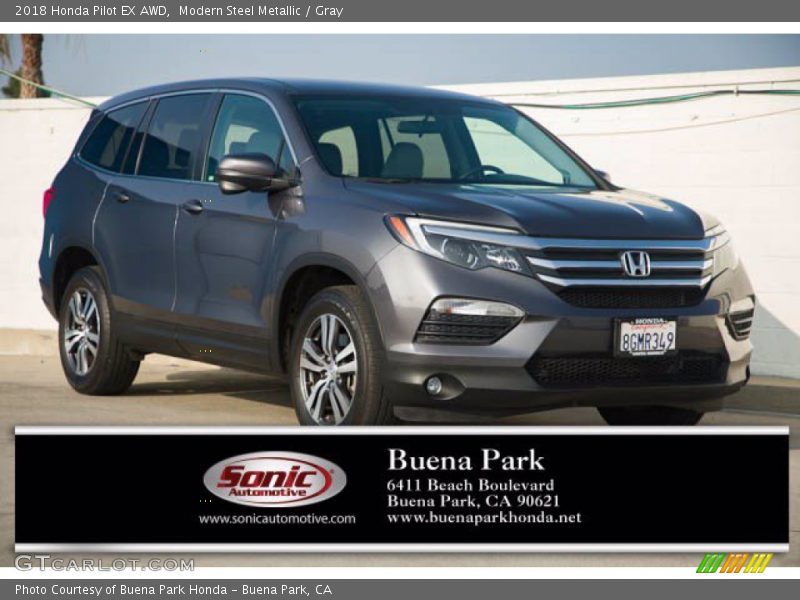 Modern Steel Metallic / Gray 2018 Honda Pilot EX AWD