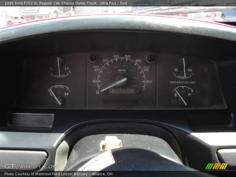 Ultra Red / Red 1995 Ford F350 XL Regular Cab Chassis Dump Truck