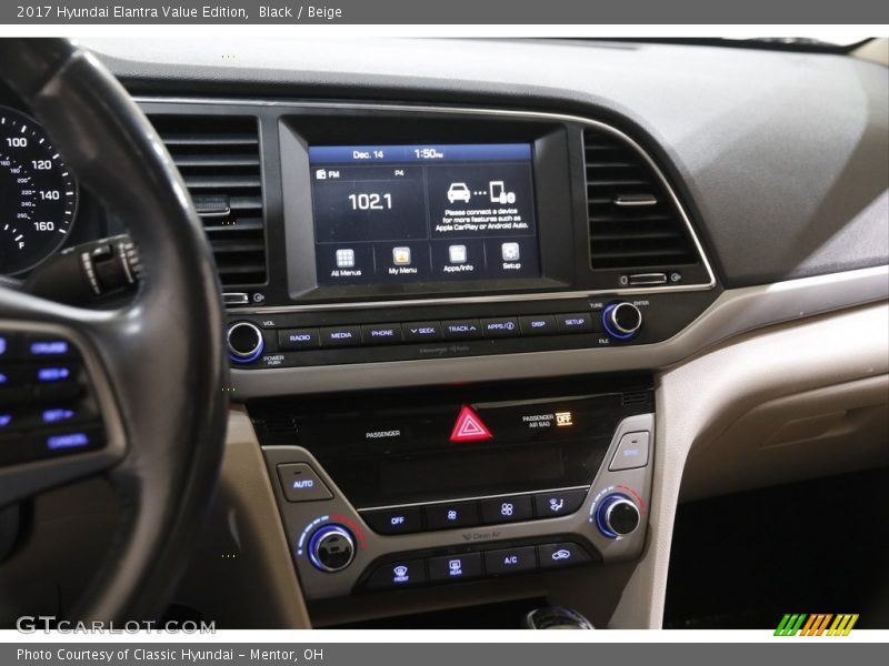 Black / Beige 2017 Hyundai Elantra Value Edition
