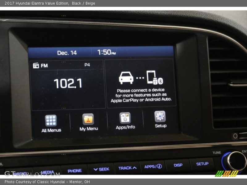 Black / Beige 2017 Hyundai Elantra Value Edition