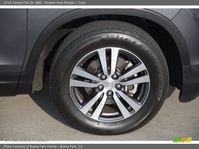 Modern Steel Metallic / Gray 2018 Honda Pilot EX AWD