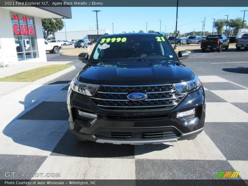Agate Black Metallic / Ebony 2021 Ford Explorer XLT