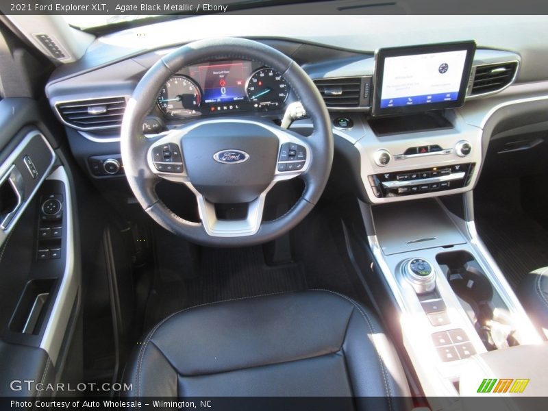 Agate Black Metallic / Ebony 2021 Ford Explorer XLT