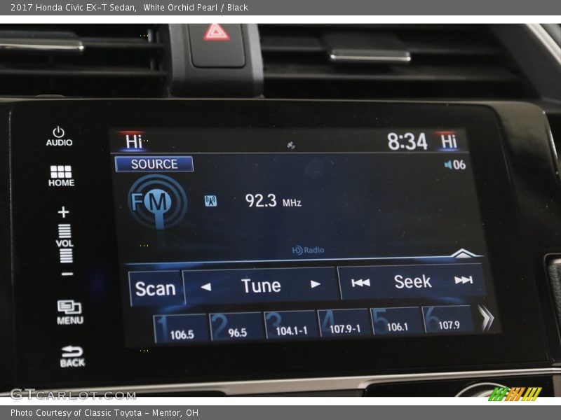 White Orchid Pearl / Black 2017 Honda Civic EX-T Sedan