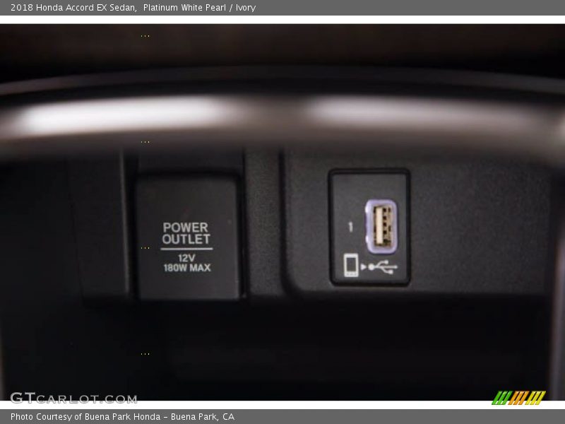 Platinum White Pearl / Ivory 2018 Honda Accord EX Sedan