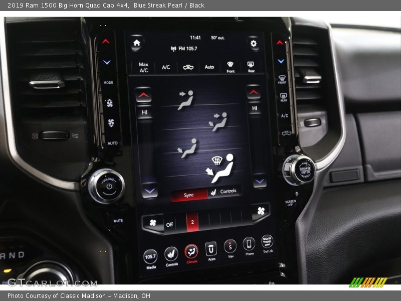Blue Streak Pearl / Black 2019 Ram 1500 Big Horn Quad Cab 4x4