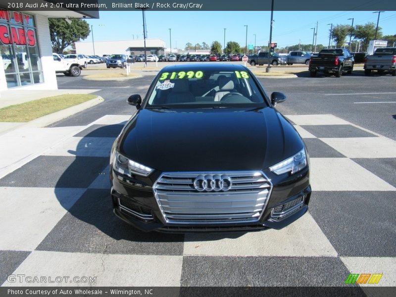 Brilliant Black / Rock Gray/Gray 2018 Audi A4 2.0T ultra Premium