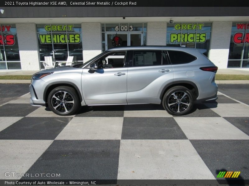 Celestial Silver Metallic / Cockpit Red 2021 Toyota Highlander XSE AWD