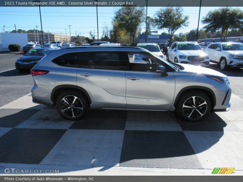 Celestial Silver Metallic / Cockpit Red 2021 Toyota Highlander XSE AWD