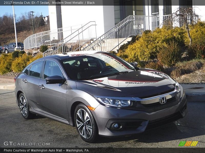 Modern Steel Metallic / Black 2017 Honda Civic EX-T Sedan