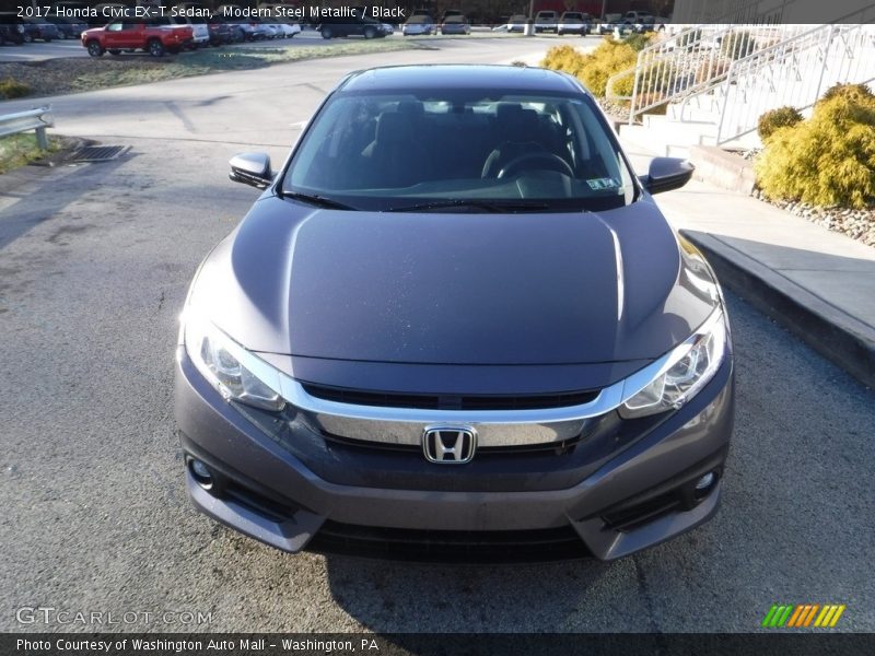 Modern Steel Metallic / Black 2017 Honda Civic EX-T Sedan
