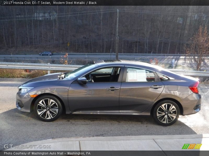 Modern Steel Metallic / Black 2017 Honda Civic EX-T Sedan