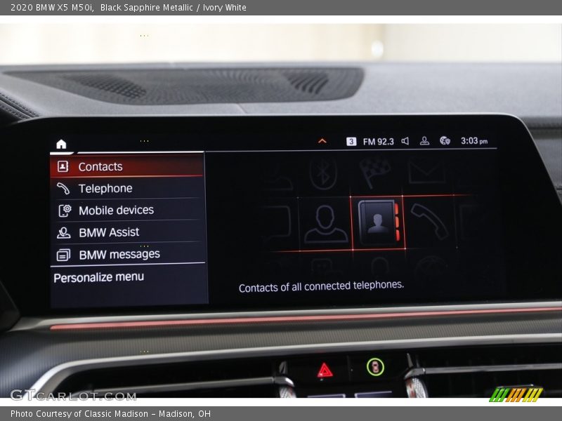 Black Sapphire Metallic / Ivory White 2020 BMW X5 M50i