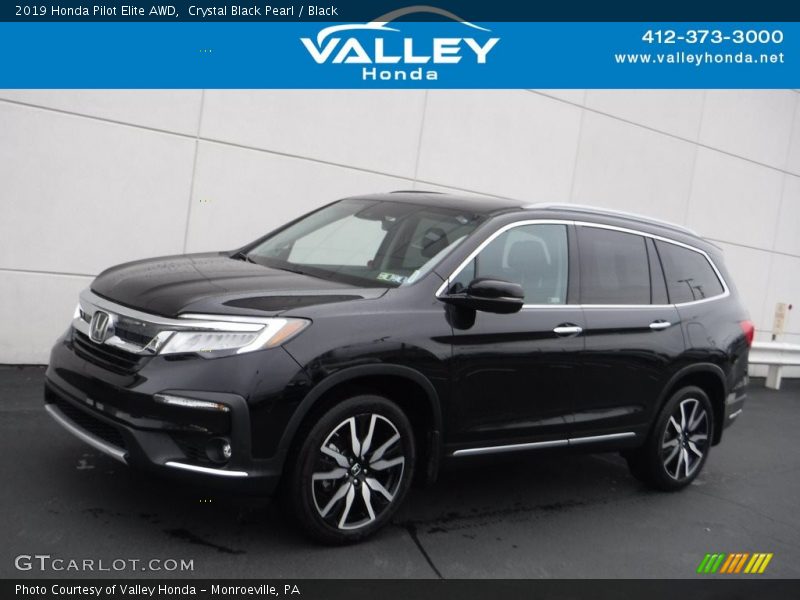 Crystal Black Pearl / Black 2019 Honda Pilot Elite AWD