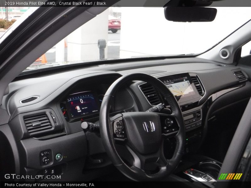 Crystal Black Pearl / Black 2019 Honda Pilot Elite AWD