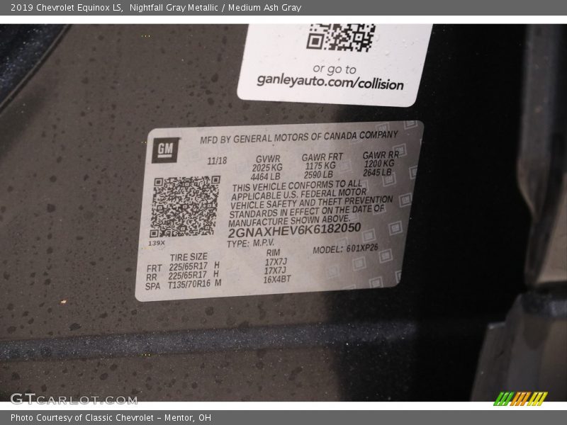 Nightfall Gray Metallic / Medium Ash Gray 2019 Chevrolet Equinox LS