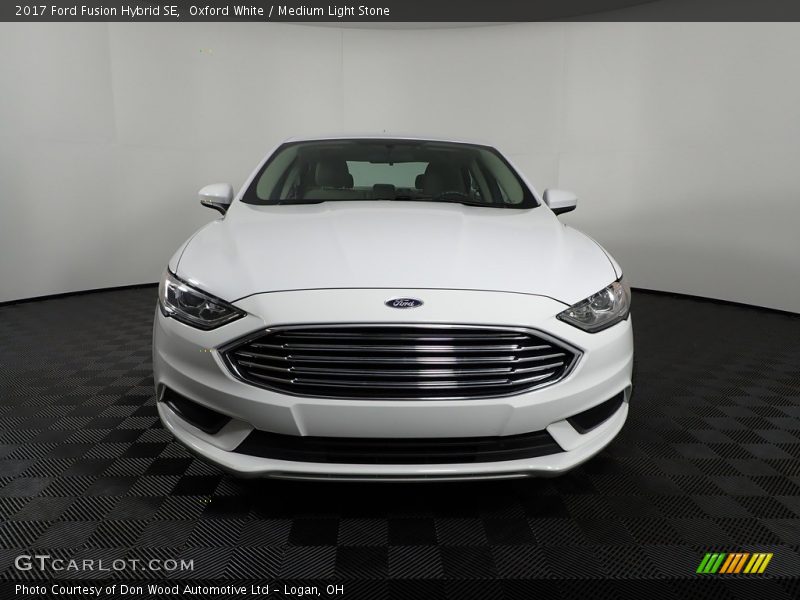 Oxford White / Medium Light Stone 2017 Ford Fusion Hybrid SE