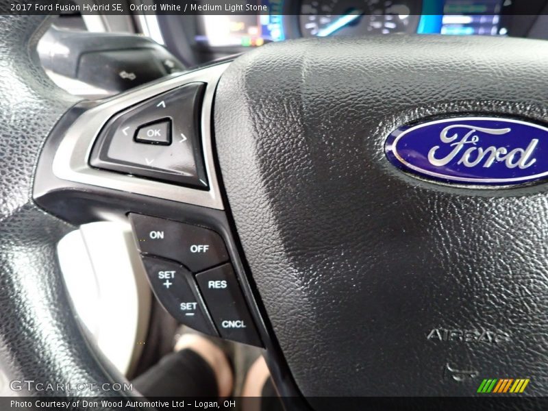 Oxford White / Medium Light Stone 2017 Ford Fusion Hybrid SE